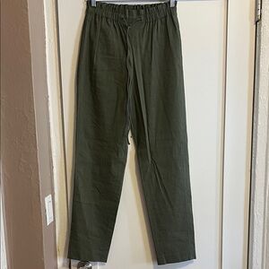 Theory Women's Olive Green Trousers